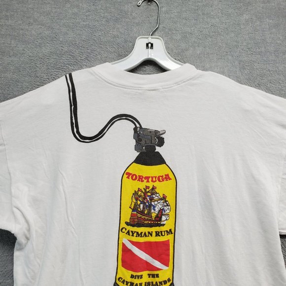 VINTAGE No Problem Men Shirt XL Single Stitch Tortuga Cayman‎ Rum Graphic 90s - Picture 6 of 8